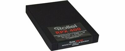 ROLLEI RPX 400 Planfilm 10,2x12,7cm (4x5") 25 sheets black and white filme date 07/2023