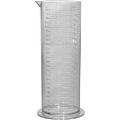 Measuring cylinder 1200ml - Plastic Graduate