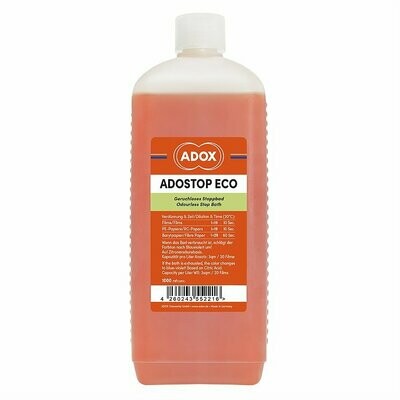 ADOX Ecostop universal stop bath 1000 Milliliter Bottle.