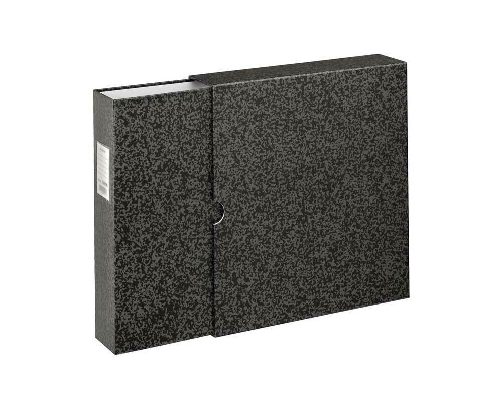 File for Negatives, with slipcase, 29 x 32,5 cm, black/grey-marbled