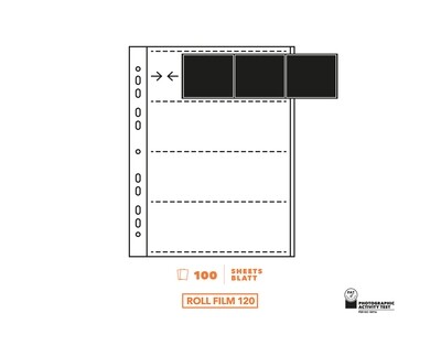 Peva Pergamin Negativhüllen für 120 Rollfilm (6x6 / 6x7) Wide 100 Blatt