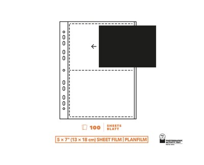 Pergamin Negativhüllen 13x18cm (5x7') Planfilm 100 Blatt