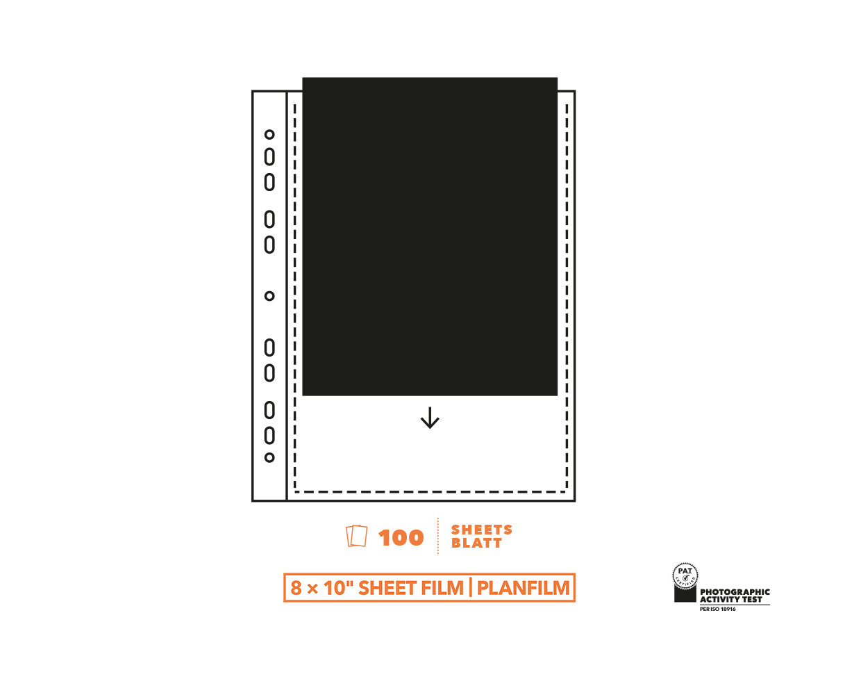 Glassine negative sleeves for format films 8x10 Inch 100 sheets