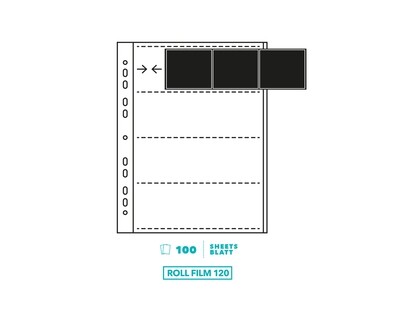 Peva acetate negative sleeves for 120 roll film (6x6 / 6x7) - 100 sheets