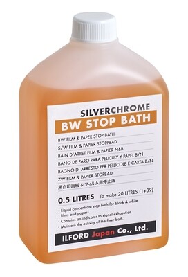 Ilford Silverchrome Stoppbath with ulilisation indicator, 500 ml for films and papers