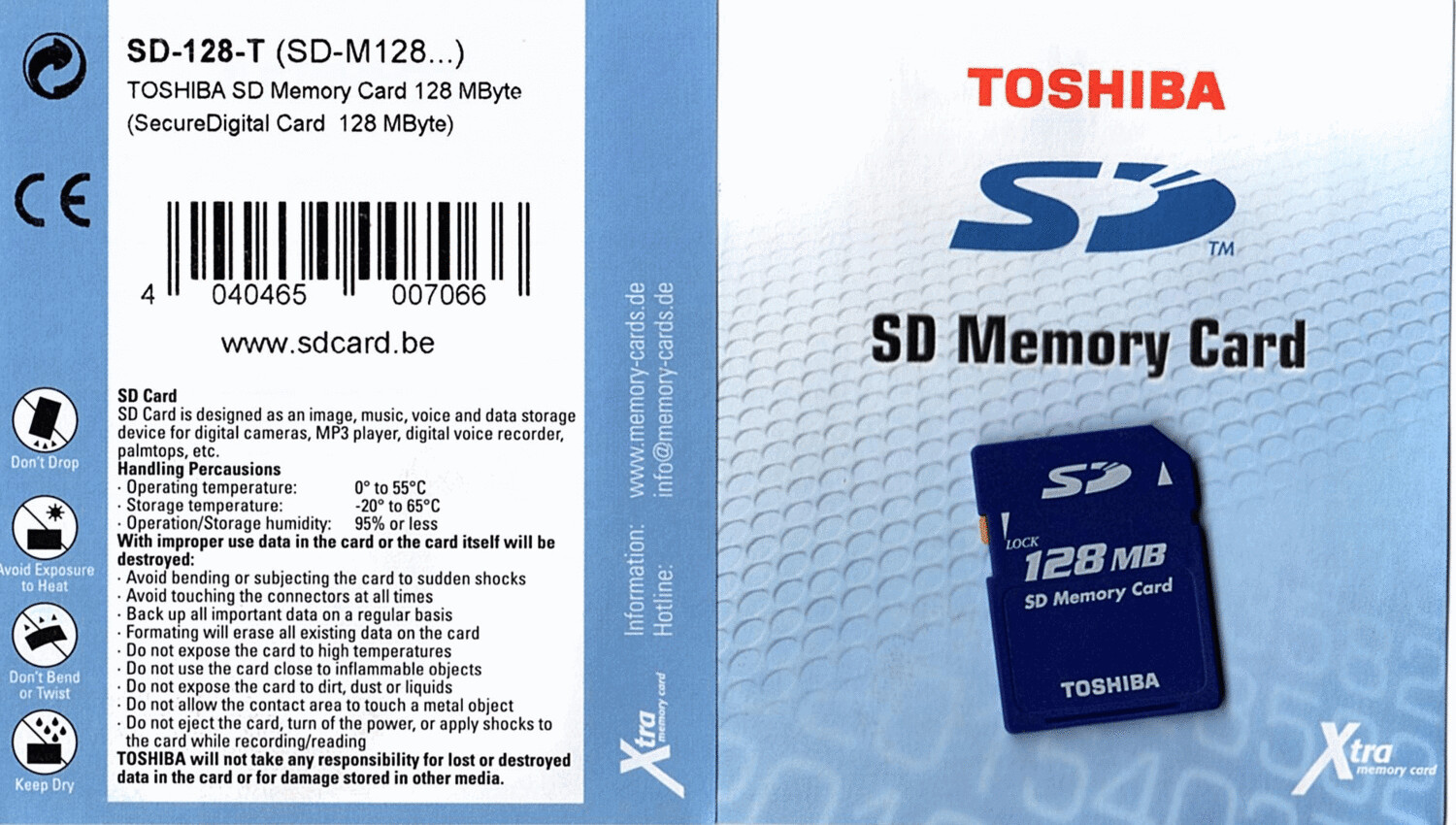 128MB Toshiba SD Memory Card produced by Toshiba