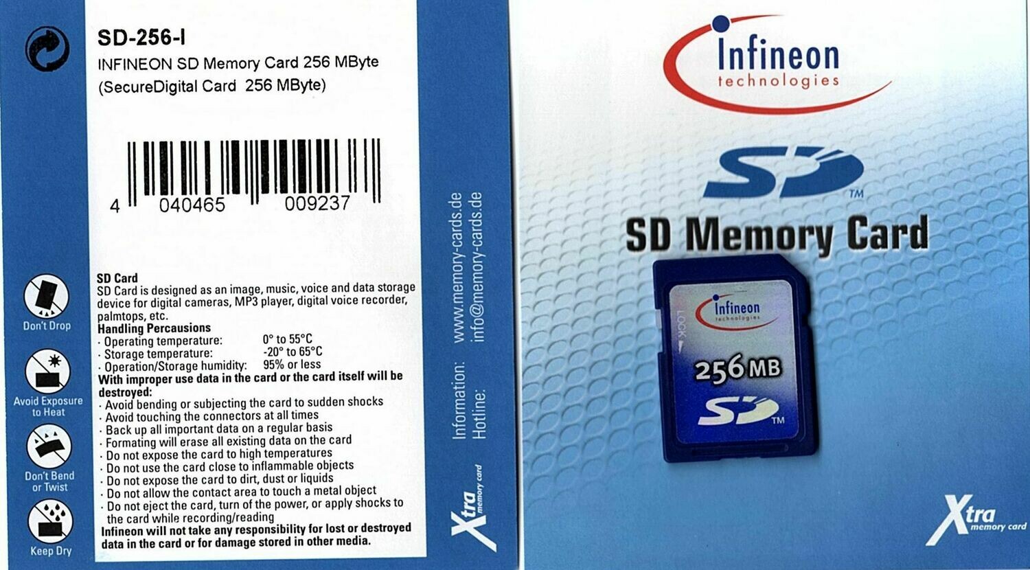 256MB Infineon SD  Memory Card produced by Toshiba