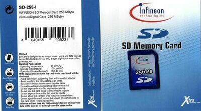 256MB Infineon SD  Memory Card produced by Toshiba
