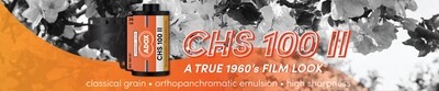 ADOX CHS 100 II orthopanchromatic black and white film 35mm x 30.5 metres – enough length for 18.5 films of 36 pictures each.