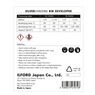 Ilford Silverchrome paper developer 4 liter concentrate