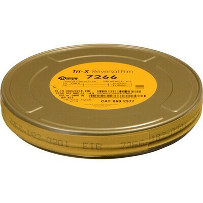 Kodak Tri-X Black-and-White Reversal Film #7266 (16mm, 122m Roll, Single Perf)