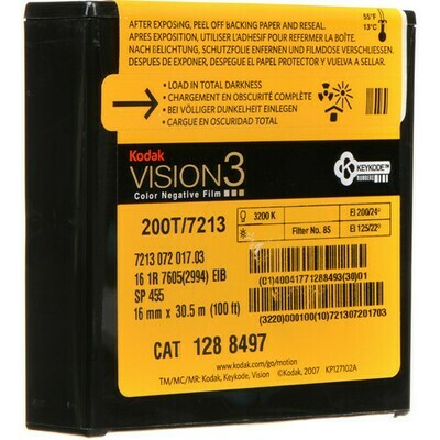 Kodak VISION3 200T Color Negative Film #7213 (16mm, 30.5m Roll)