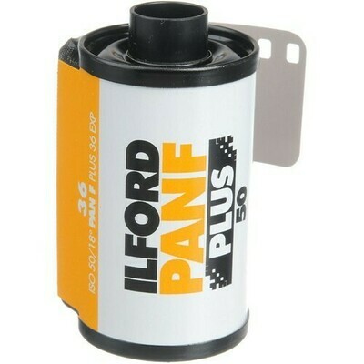 Ilford Pan F Plus Black and White Negative Film (35mm Roll Film, 36 Exposures) expired 12/2025