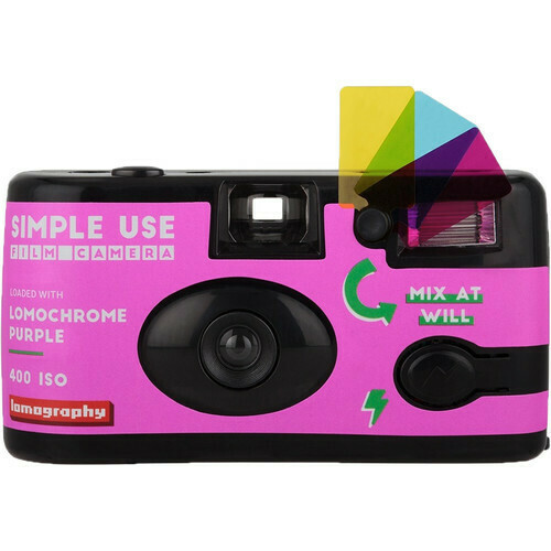 Lomography Simple-Use Filmkamera +Color Negativ 100-400  Purple 135-36 Film date 01/2022