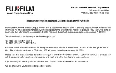 FUJIFILM Fujicolor PRO 400H Professional Color Negative Film(120 Roll Film, expired 05/2023