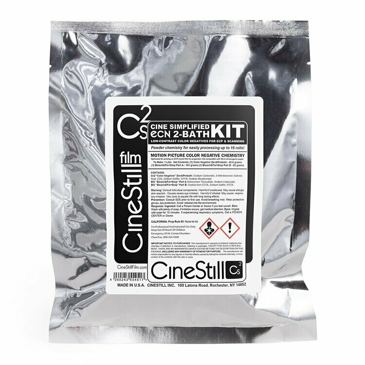 CINESTILL Cs 2 "Cine Simplified" ECN 2- Bad Pulver Kit (16 Filme) zum Ansatz von 1000 ml -