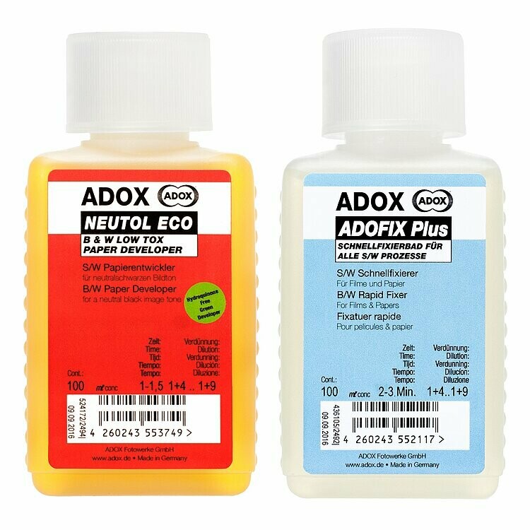 Kit of 1 X ADOX NEUTOL ECO 100 ml concentrate + ADOX ADOFIX Plus express fixer 100 ml concentrate