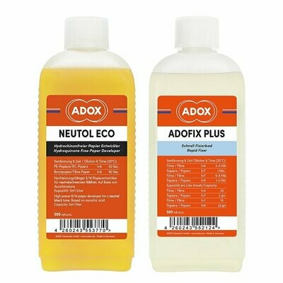 Kit of 1 X ADOX NEUTOL ECO 500 ml concentrate + ADOX ADOFIX Plus express fixer 500 ml concentrate