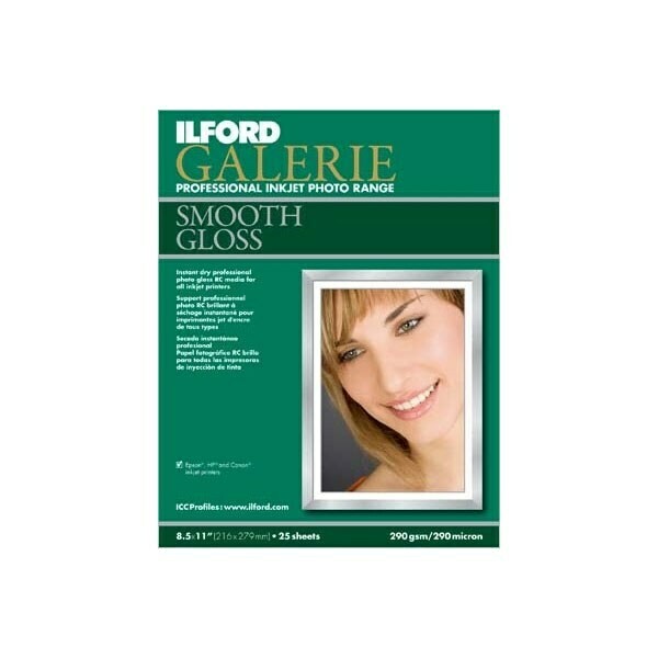 Ilford Galerie A3 290gsm Professional Inkjet Paper - Smooth Gloss - 25 Blatt