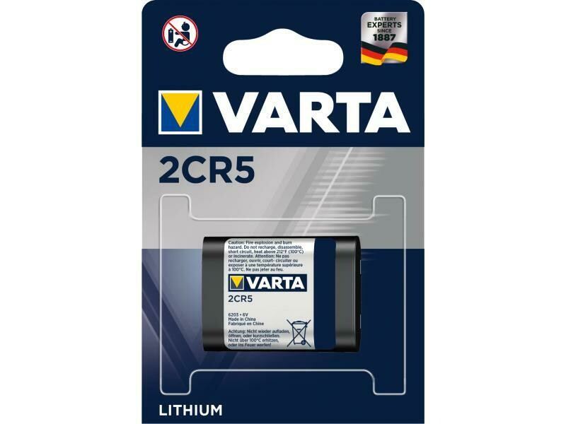VARTA Professional Lithium Battery 2CR5 1600mAh (DL245 625A) 6V