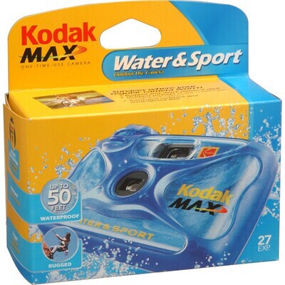 Kodak Kodak Water &amp; Sport Waterproof (50'/15 m) 35mm One-Time-Use Disposable Camera (ISO-800) - 27 Exposures