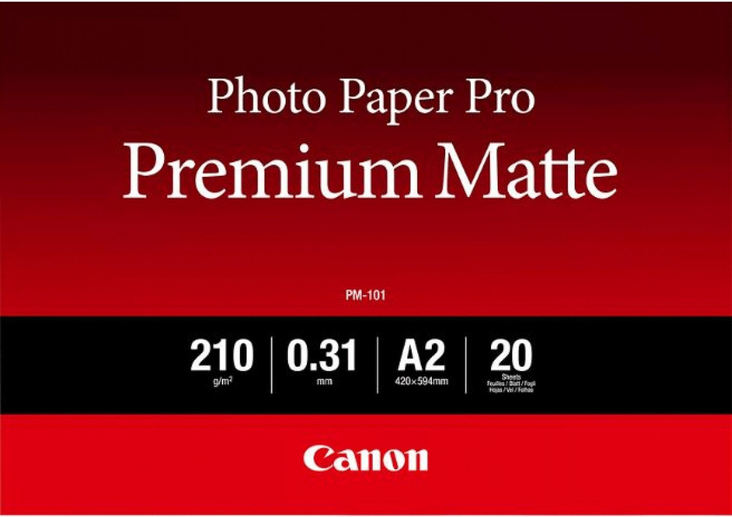 Canon PM-101 Photo Paper Pro Premium Matte A2, 20 Sheets - on order