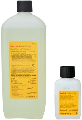 Kodak Rapid Fixer, Solutions A &amp; B for Black &amp; White Film for 3.8 Liter and 7.6 Liter for Paper -