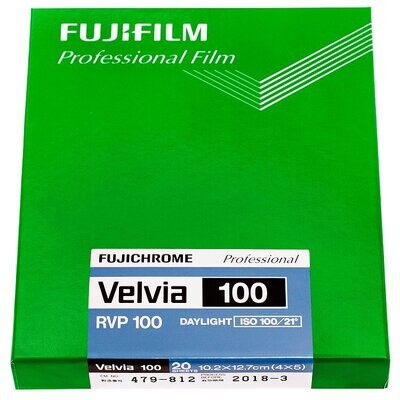 FUJIFILM Fujichrome Velvia 100F Professional RDP-III Color Transparency Film (4 x 5", 20 Sheets)