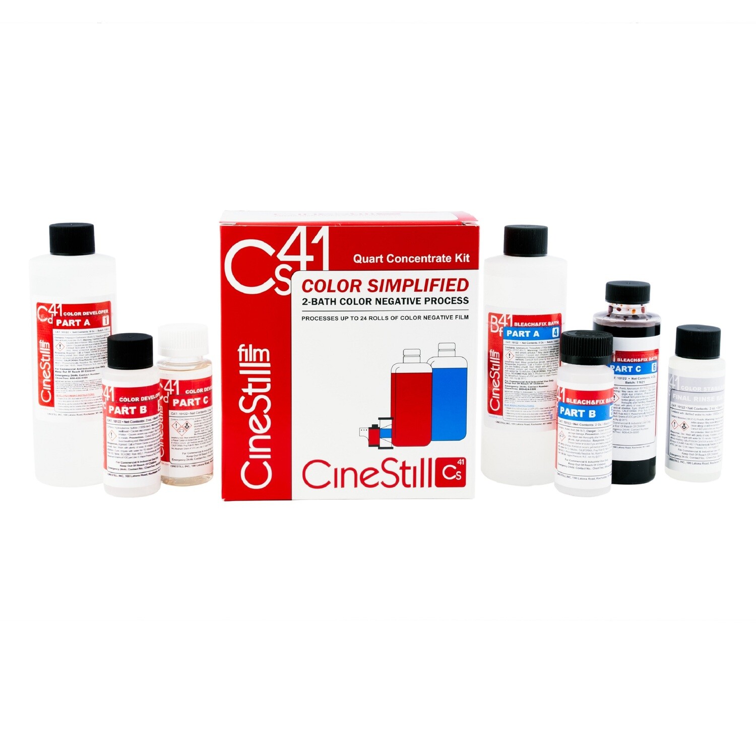 CINESTILL Cs41 Farbnegativfilm-Entwicklungskit Color C-41 2-Bad Prozess für 24 Filme - Alternativ für Tetenal Colortec C-41,