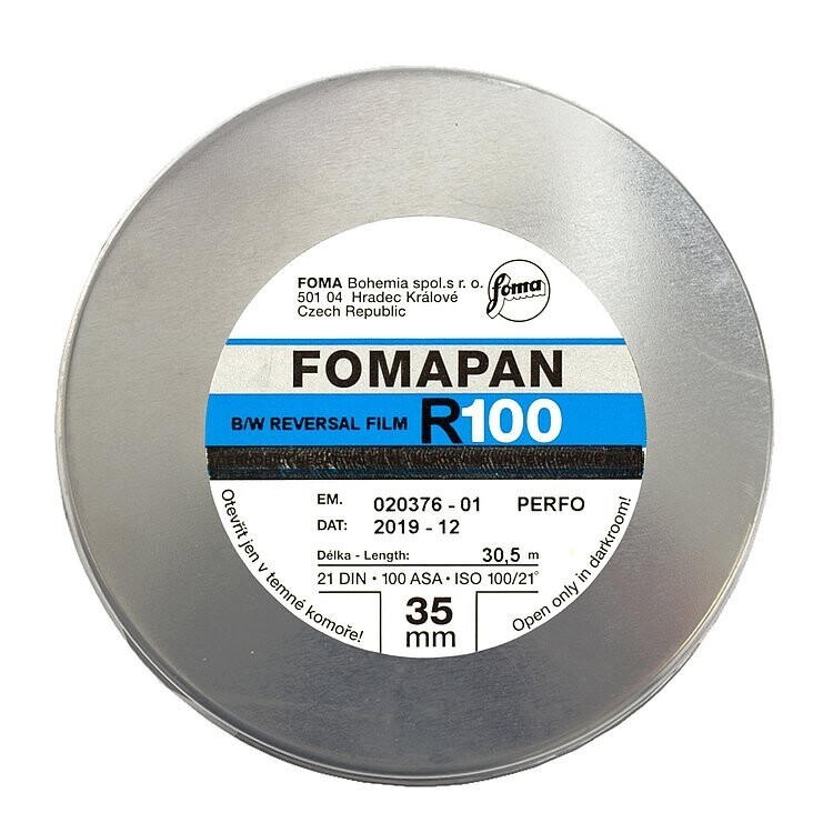 Fomapan R 100 black and white slite film roll of 30.5 metres