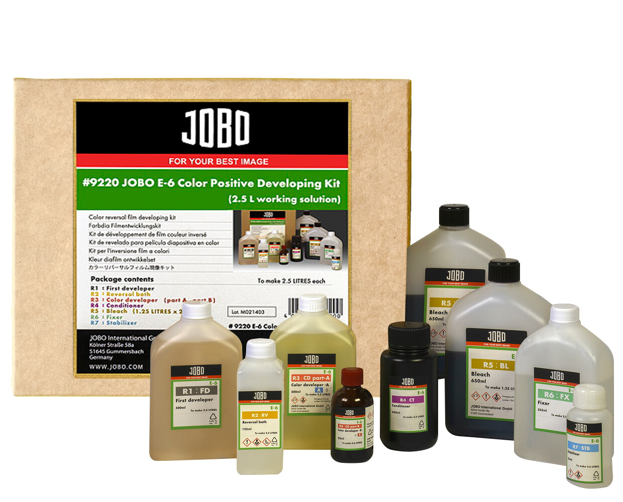 JOBO 9220 E-6 6-Bad Kit für 2.5 Liter ( für 20 bis 40 Filmen)