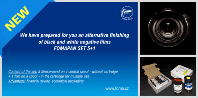 FOMA FOMAPAN 100 - 135 Set 6x film 35 mm/36 on spool + 1 cartrige Expired 03/2027