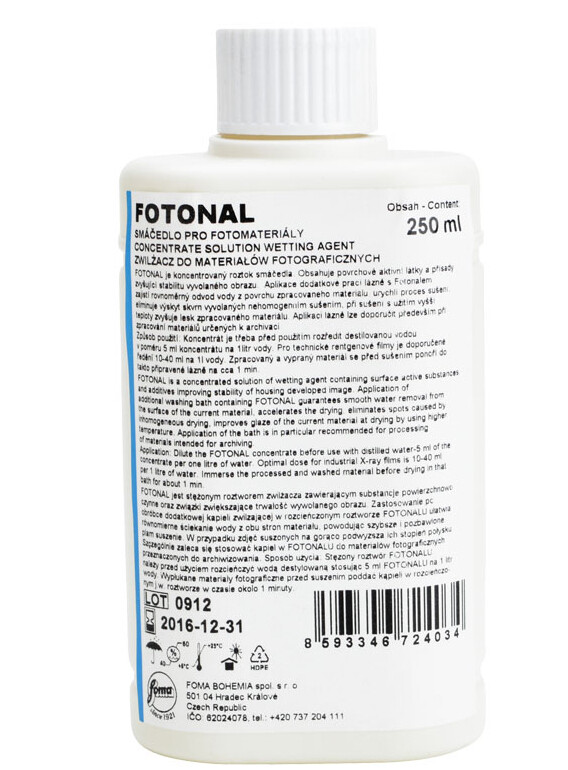 Foma Fotonal Wetting Agent (Liquid) for Black &amp; White Film &amp; Paper - 250 ml