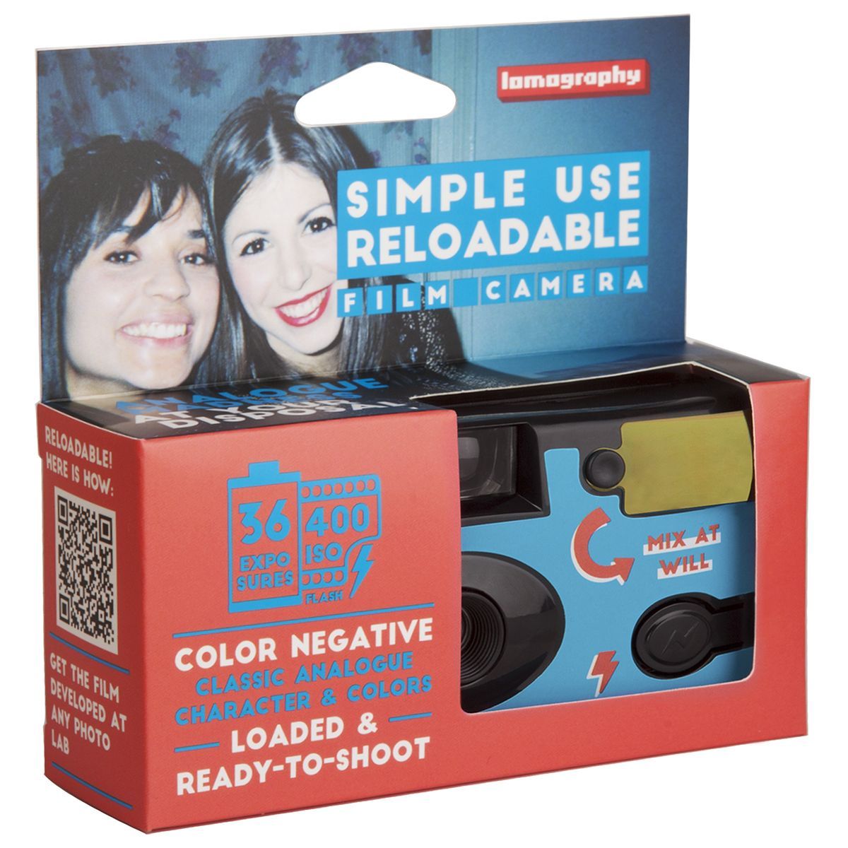 Lomography Simple-Use Filmkamera +Color Negativ 100-400 Purple 135-36 Film MHD 04/2026