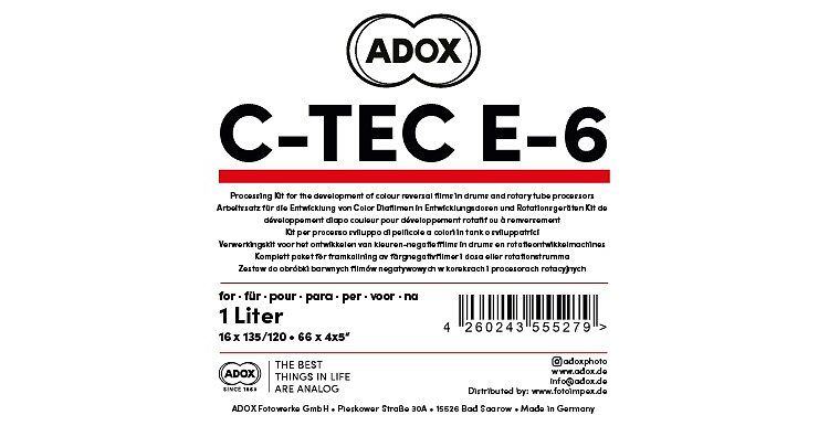 ADOX C-TEC E6 3-Bad Kit für 12 Filme zum Ansatz von 1000 ml alternativ für TETENAL Colortec E-6 3-Bad Kit für 1 Liter