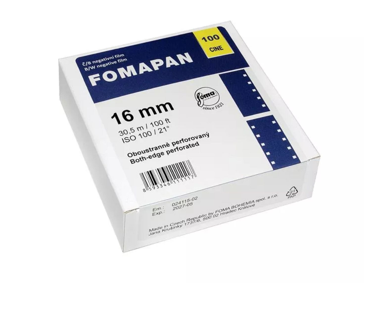 FOMA Fomapan Cine 100 16 mm - 30,5m double-sided perforated