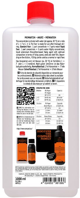 Compard Agfa Fix Ag Fixing Bath 1000ml