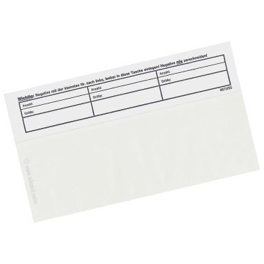 Glassine negative pockets 120 for 3-pack strips 100 sheets
