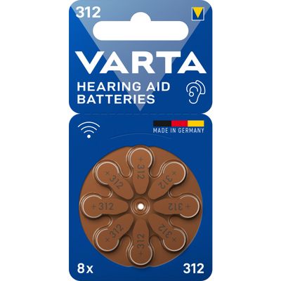 VARTA Hearing Aid Batteries 312 Blister 8