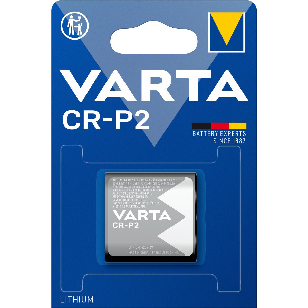 Varta CR-P2 Lithium Battery - CR223  (smaller than 2 CR5), 6 V battery -  - CR-P2 / EL223AP / K223LA / RLP2 / DL223A