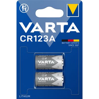 Varta CR 123 A Lithium AR1596 / 6205 Blister pack of 2 CR123A batteries