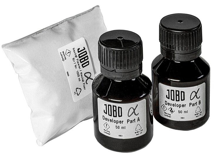 Jobo 9515 Alpha Film Developer and Fixer Black &amp; White Kit for the preparation of 1 litres.