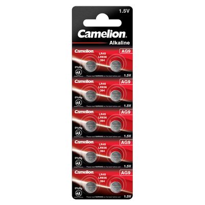Camelion AG9 LR45 LR936 1.5V Alkaline Button Cell - 10 Batteries
