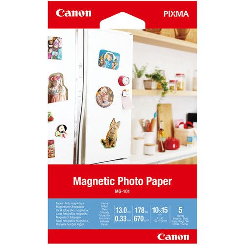 Canon MG-101 Magnetic Photo Paper (4 x 6&quot;, 5 Sheets)