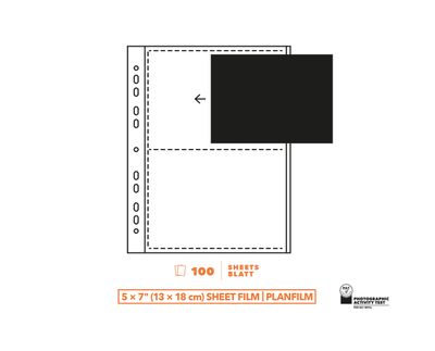 Glassine negative sleeves for format films 5x7 Inch 100 sheets