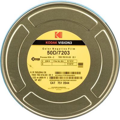 Kodak VISION3 50D Color Negative Film #7203 (16mm, 122m Roll)  - Single Perf