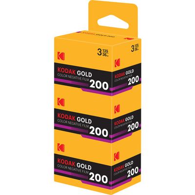 Kodak Eastman GOLD 200 Color Negative Film (35mm Roll Film, 36 Exposures, 3-Pack)