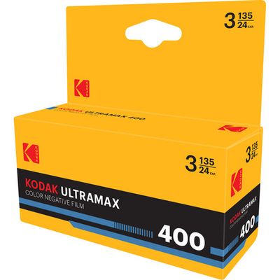 Kodak UltraMax 400 Color Negative Film (35mm Roll Film, 24 Exposures) Trio Pack expired 01/2028