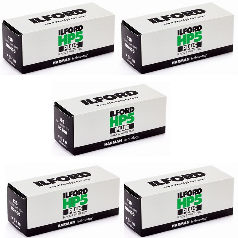 5x Ilford HP5 Plus 120 Black &amp; White Negative (Print) Film (ISO-400) expired 01/2028