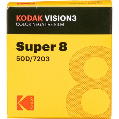 Kodak VISION3 50D Color Negative Film #7203 (Super 8, 50' Roll)